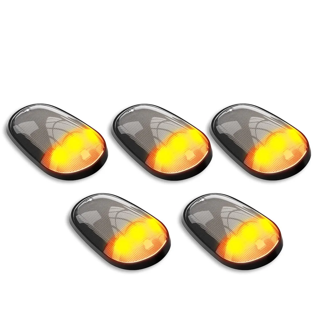 Dodge 03-19 Heavy-Duty 2500 and 3500 5-Piece Set Clear Cab Roof Light Kit with White and Amber Strobe LEDs and White o product image