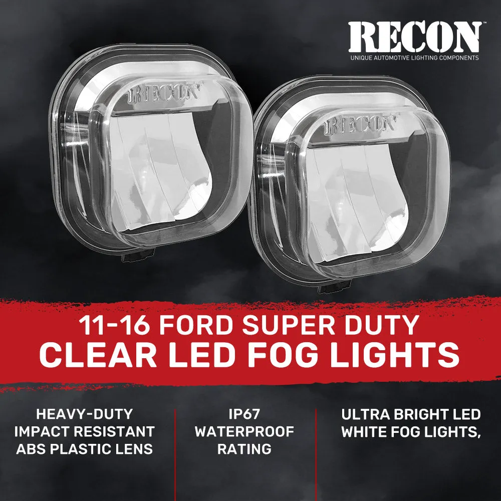 Ford Superduty 11-16 LED Fog Lights 2-Piece Set Replaces Both OEM Ford Superduty F-250350450550 Fog Lights - Smoked product image