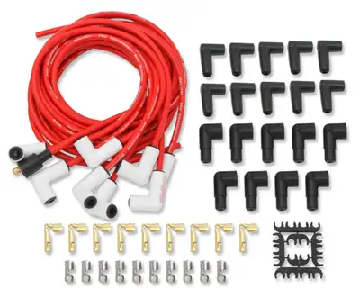 MSD Ceramic boot, performance spark plug wires capable of withstanding up to 2000°F temperatures at the spark plug.
