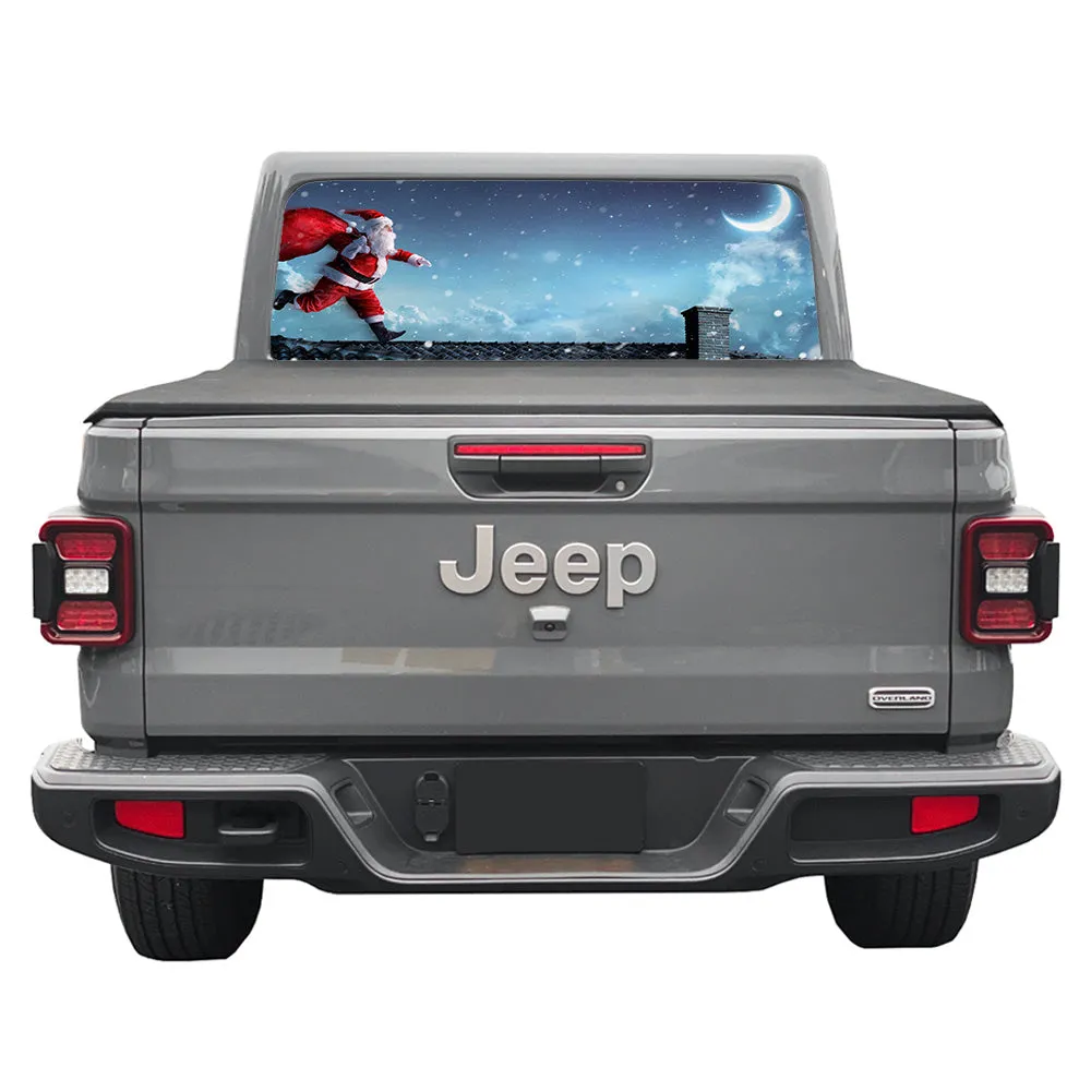 Santa on a Roof Rear Window Decal product image