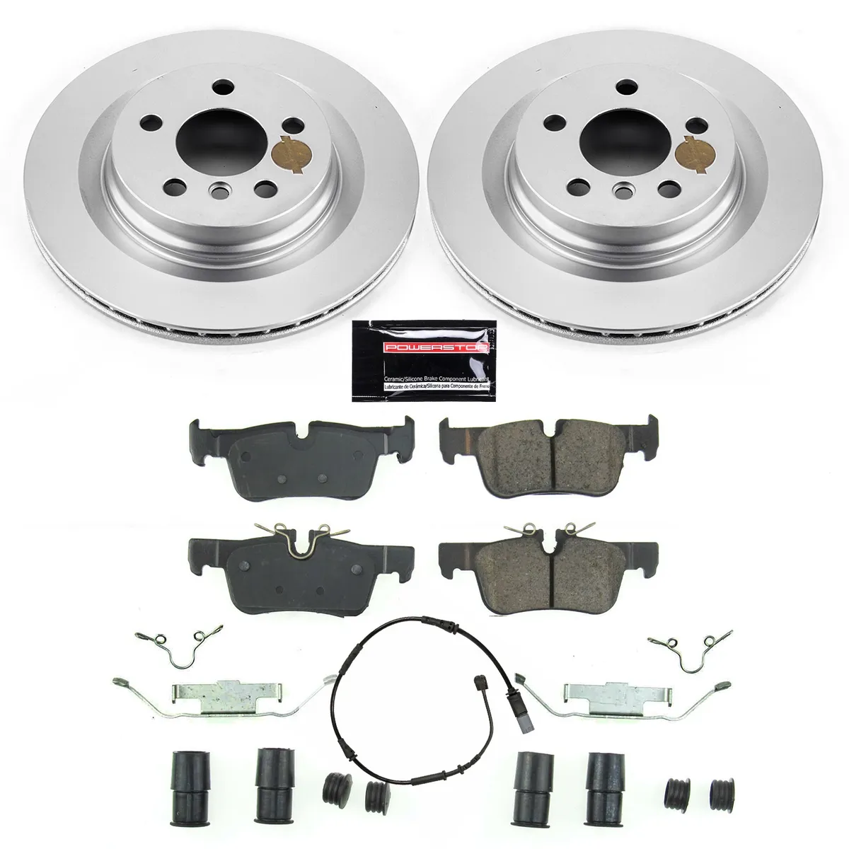 Z23 Sport Geomet Coated Rotor Kit For European Vehicles: Genuine Geomet Fully Coated Rotors; Carbon-Fiber Ceramic Pads W/Hardware; Pad Sensors product image
