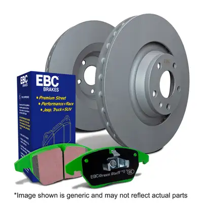 EBC Brakes S14 Kits Greenstuff and RK Rotors SUV; Front; FMSI Pad No. D477; Vented; 5 Bolt Holes; 280mm Dia.; 82mm Height; 24mm Thick; 72mm Center Hole Dia.;