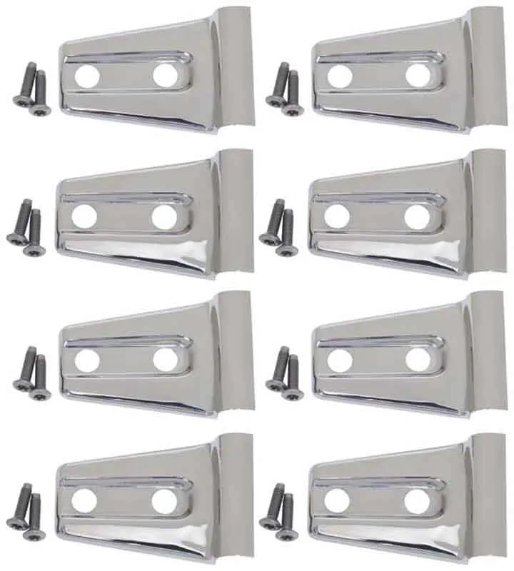 Jeep JK Door Hinge Overlays 8 Pieces 4 Door 07-18 Wrangler JK Polished Silver Kentrol product image