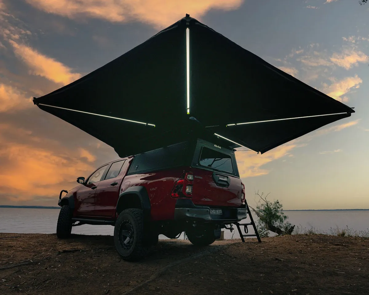 Deltawing 270degree 6.5ft Freestanding Awning For Right Side With LED Lights Waterproof Uv50 Kit product image