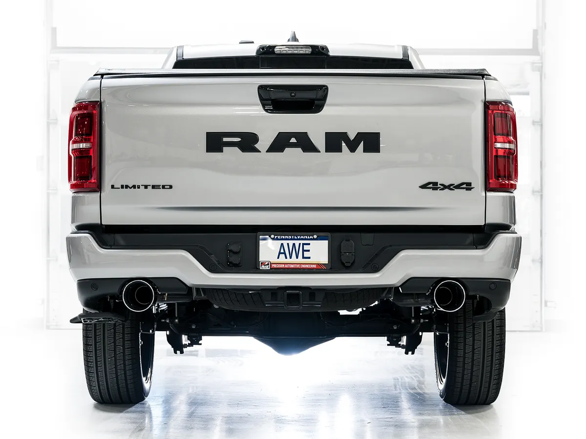 AWE 0FG Catback Exhaust for 2025 RAM 1500 3.0TT Standard and High Output - Chrome Silver Tips - 3015-32530 product image