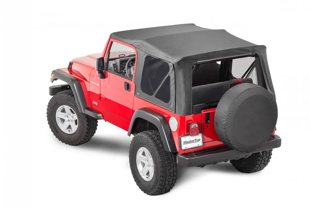 Jeep TJ Replacement Top No Doorskins Tinted Glass For 97-06 Jeep Wrangler TJ Black Diamond MasterTop product image