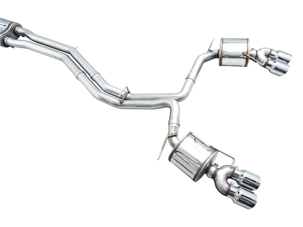 AWE Track Edition Exhaust for Audi C8 S6/S7 - Diamond Black Tips product image