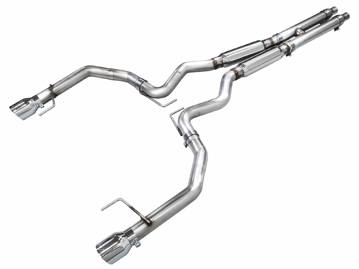 AWE Touring Edition Exhaust for S650 Ford Mustang GT Fastback - Dual Diamond Black Tips product image
