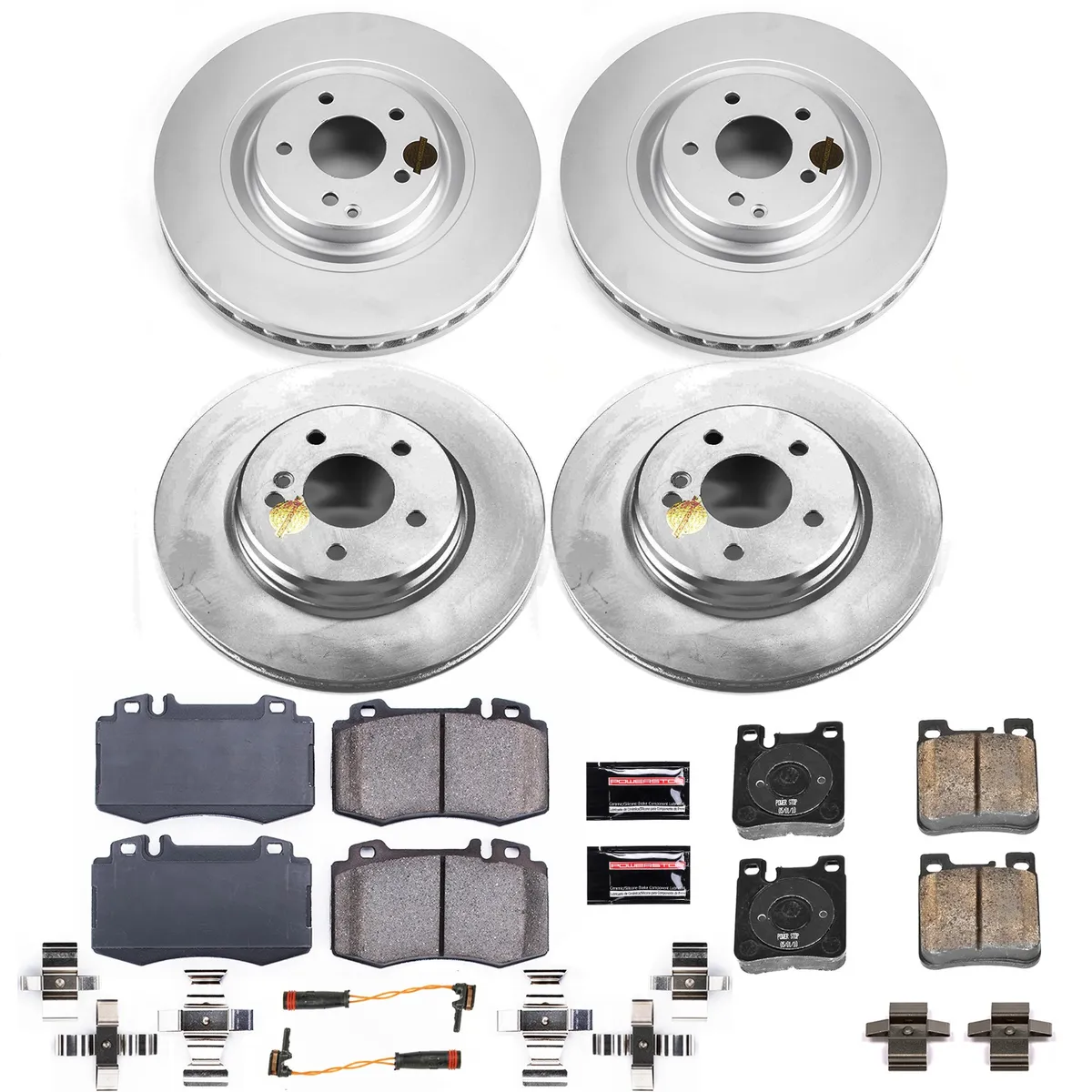 Z23 Sport Geomet Coated Rotor Kit For European Vehicles: Genuine Geomet Fully Coated Rotors; Carbon-Fiber Ceramic Pads W/Hardware; Pad Sensors product image