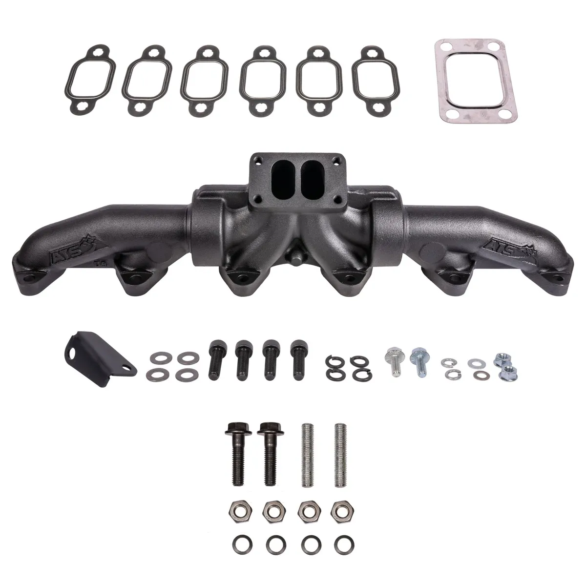 ATS Pulse Flow Exhaust Manifold Kit Fits 1994-2002 5.9L 12V 24V Cummins 3-Pc T4 With Optional Gaskets Premium Hardware product image