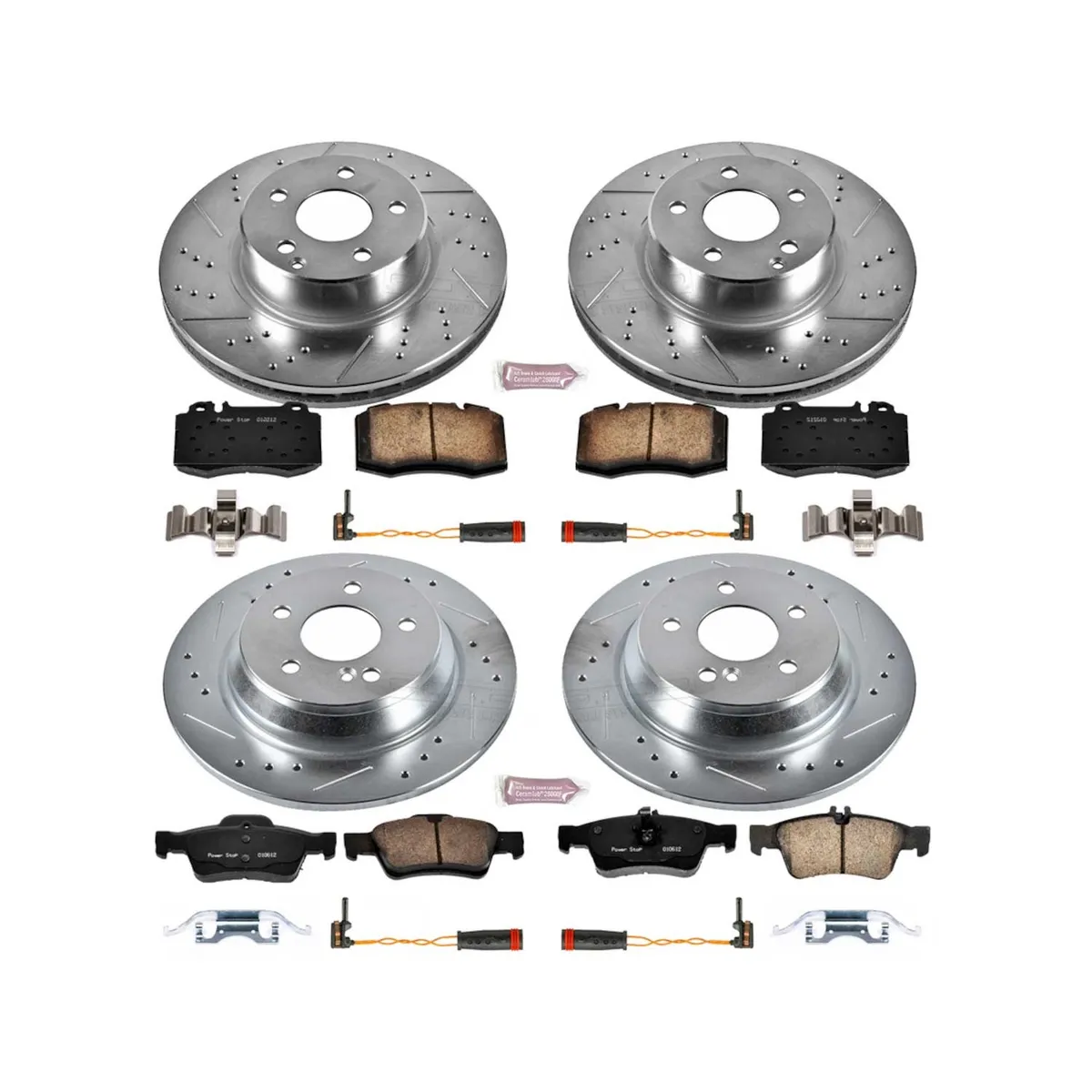Z23 Evolution Sport Upgrade Kit: Drilled/Slotted Rotors; Carbon-Fiber Ceramic Pads W/Hardware; Pad Sensors product image