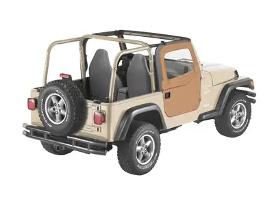 Bestop Spice Doors, Fabric 2-piece Full Fabric Door Set Jeep 97-06 Wrangler; Fit factory soft top & all Bestop soft tops w/factory door surrounds & door strikers