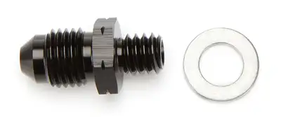 Vibrant Performance Straight AN to Metric Adapter Fitting; -4AN; M8x1.5 Metric Size; 6061 Aluminum; Black Anodized;