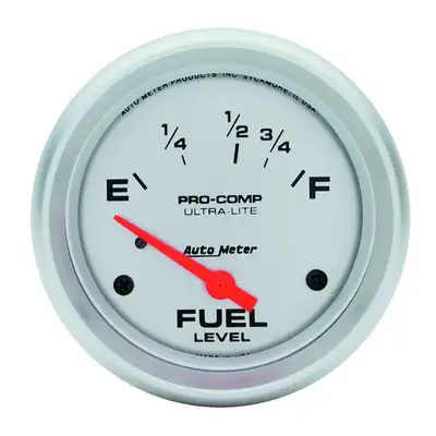 AutoMeter Gauge, Fuel Level, 2 5/8", 16OE to 158OF, Elec, Ultra-Lite