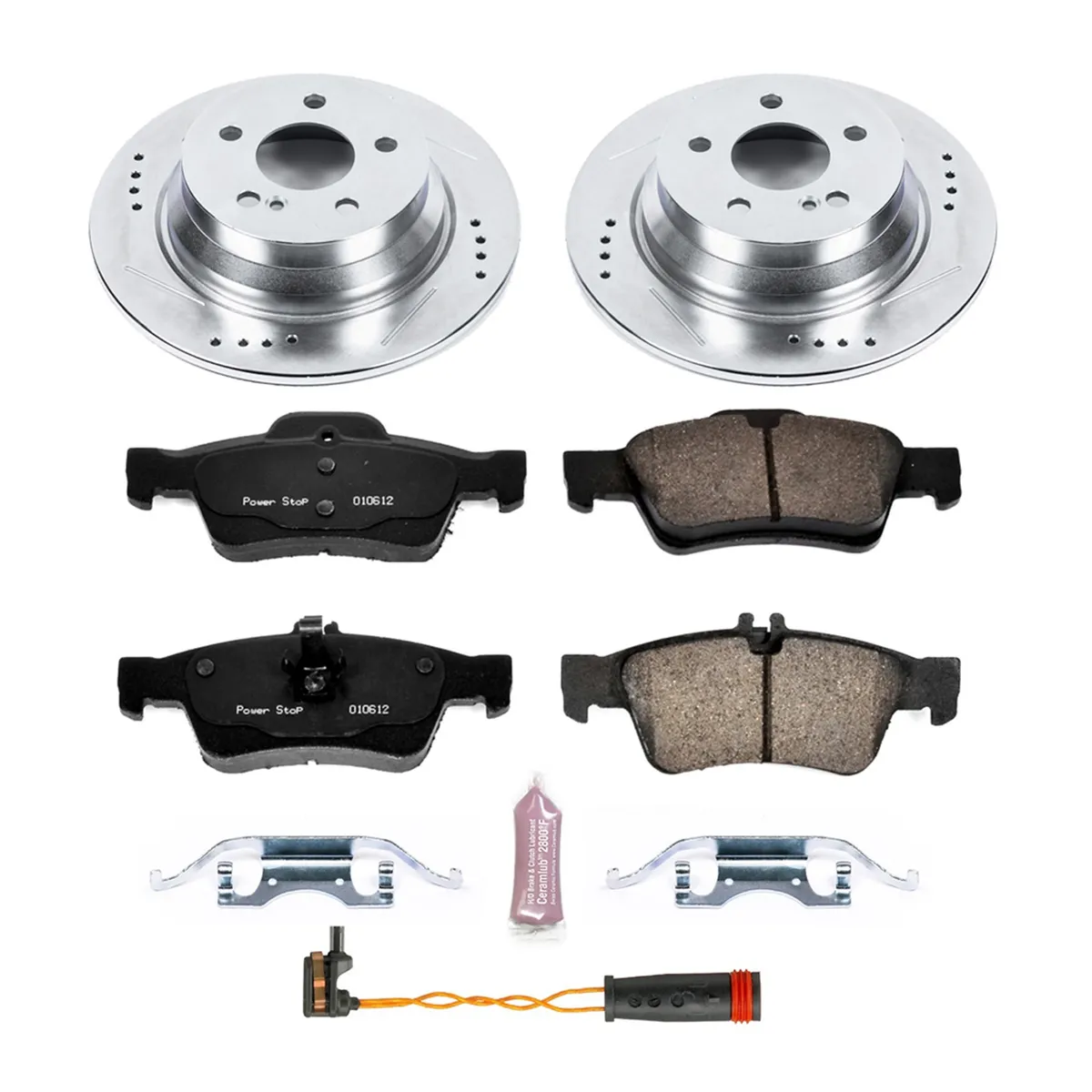 Z23 Evolution Sport Upgrade Kit: Drilled/Slotted Rotors; Carbon-Fiber Ceramic Pads W/Hardware; Pad Sensors product image