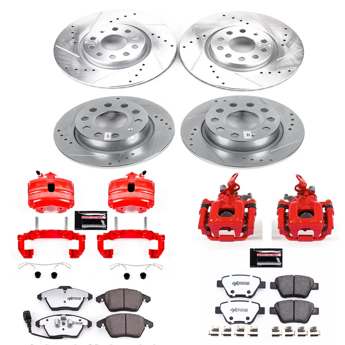 Z26 Street Warrior Upgrade Kit: Drilled/Slotted Rotors; Carbon-Fiber Ceramic Pads; Powder Coated Calipers product image