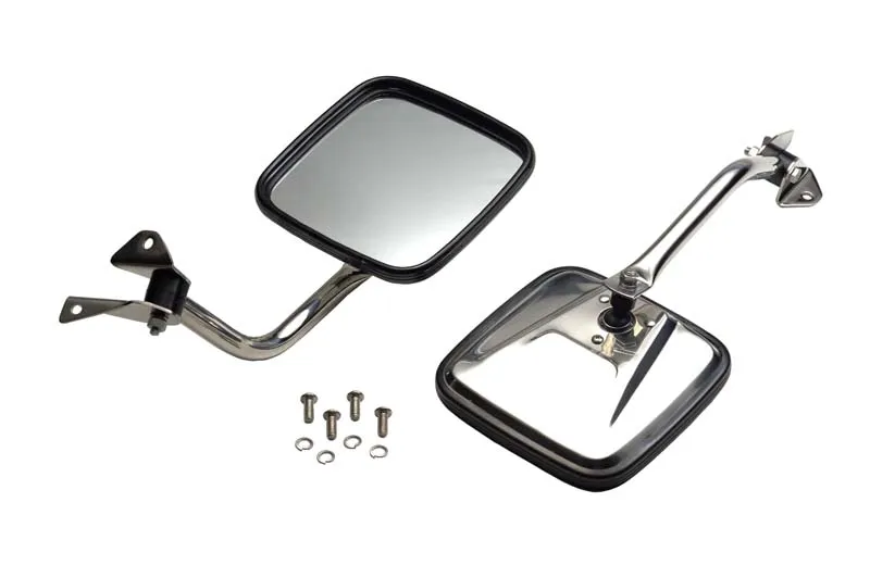 Jeep YJ Mirror Kit Pair 87-95 Wrangler TJ Polished Silver Kentrol product image