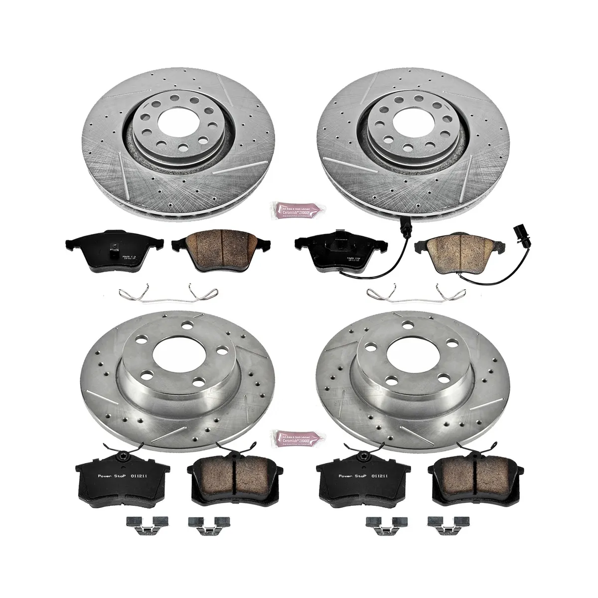 Z23 Evolution Sport Upgrade Kit: Drilled/Slotted Rotors; Carbon-Fiber Ceramic Pads W/Hardware product image