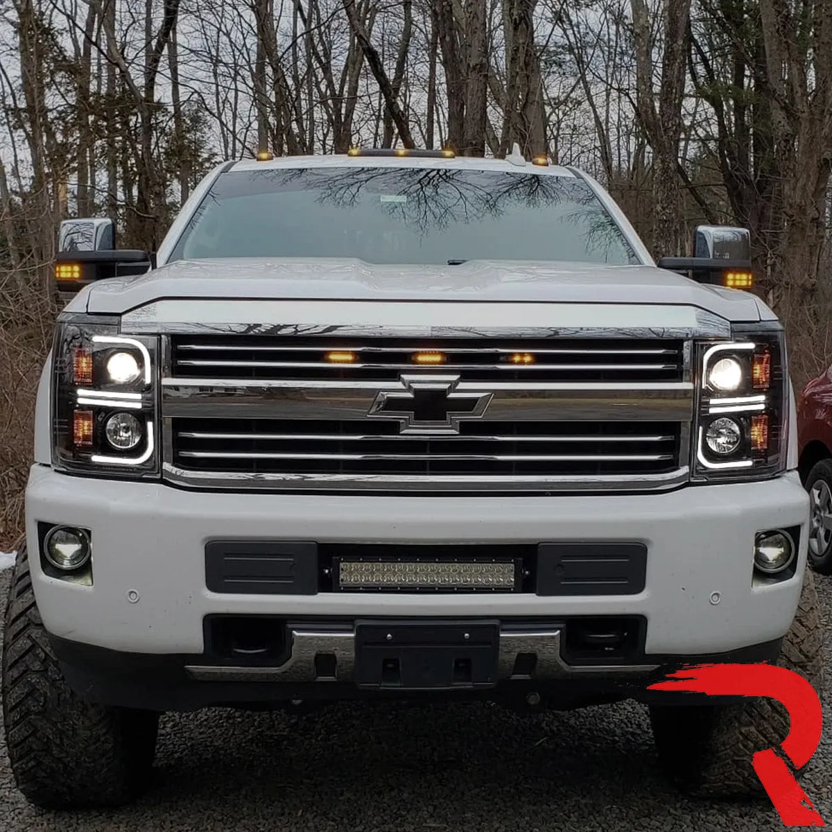 Chevrolet Silverado 25003500 Heavy Duty 14-19 3rd Gen Projector Headlights w Ultra High Power Smooth Oled Halos And product image
