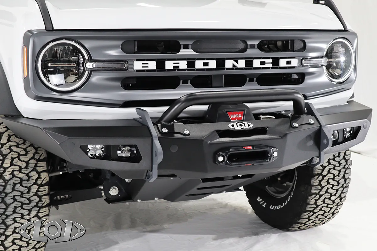 2021+ Bronco Black Ops Full Width Winch Front Bumper (Black Powder Coated) product image