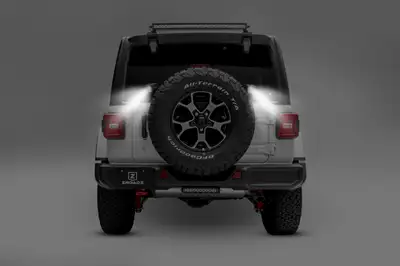 ZROADZ Off Road Products ZROADZ Rear Tire Carrier Mounting Bracket Kit w/2 - 3in Cube LED Lights and Wire Harness - JL
