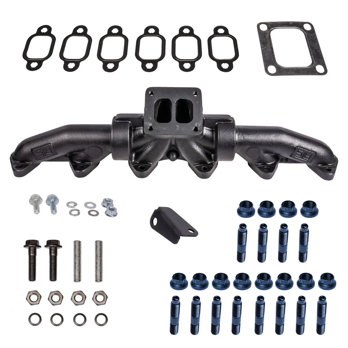 ATS Pulse Flow Exhaust Manifold Kit Fits 1994-2002 5.9L 12V 24V Cummins 3-Pc T4 With Optional Gaskets Premium Hardware product image