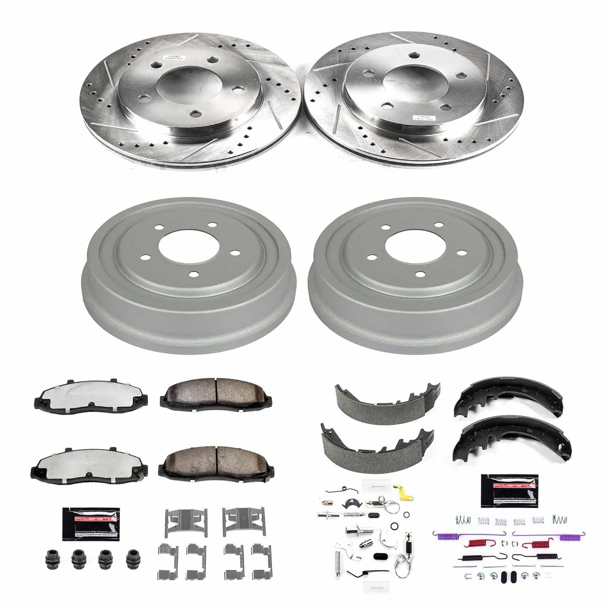 Z36 Truck/Tow Upgrade Kit: Drilled/Slotted Rotors; Carbon-Fiber Ceramic Pads W/Hardware; Coated Drums; Shoes W/Hold Down And Adjuster Kit product image