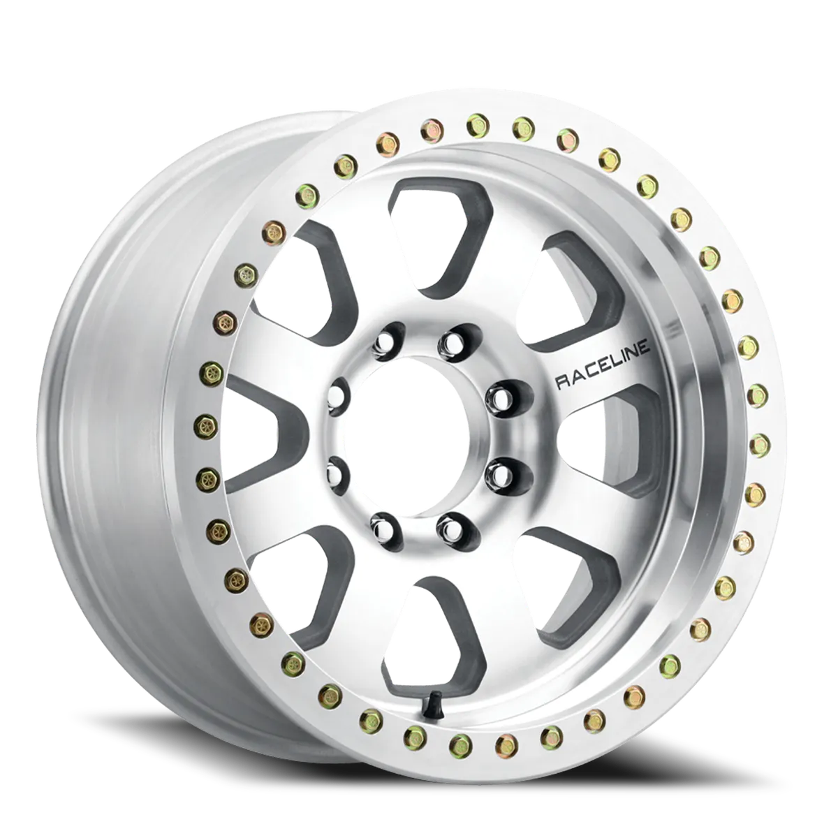 Raceline Aluminum Wheels 20x10 Avenger Beadlock RT260M Machined Silver -38 Offset 8 on 170 Bolt Pattern 130.81 Bore Raceline