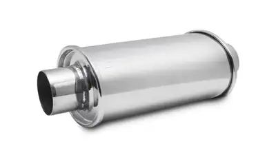 Vibrant Performance Ultra Quiet Resonator; 3.5 in. Inlet ID; 3.5 in. Outlet ID; 4.75 in. H; 6.5 in. W; 9.75 in. Body L; 13.75 in. Overall L; Stainless Steel;