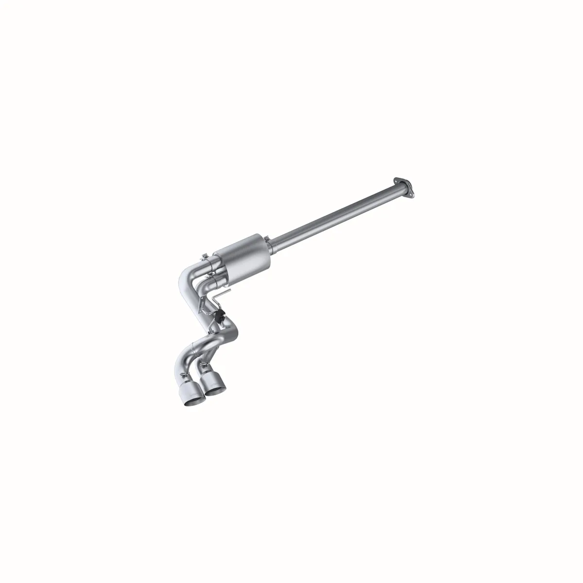 Armor Pro Cat Back Exhaust System; 3 in.; Incl. Front Pipe/Ext. Pipe/Muffler/Tailpipes/Hardware/4.5 in. OD Tips; Pre Axle Dual Side Outlet Exit; T304 Stainless Steel; product image