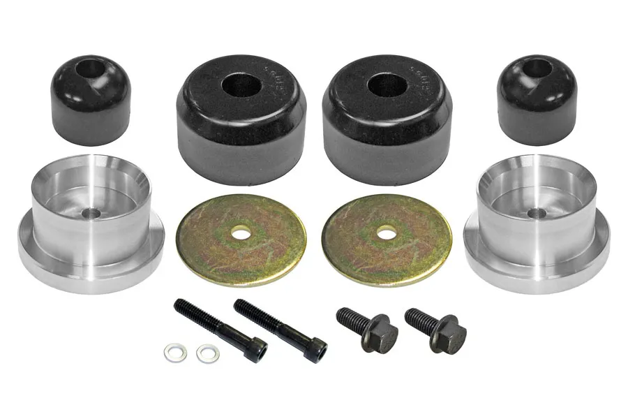 Rock Jock Bump Stop Kit 97-06 Wrangler TJ/LJ Rear Includes Polyurethane Bump Stops Aluminum Spacers Hardware RockJock 4x4