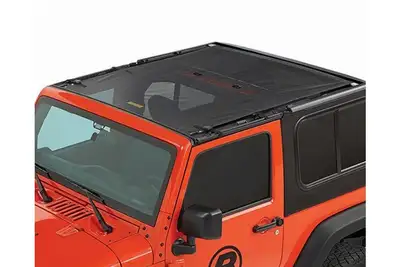 Bestop Jeep Wrangler Bikini Top Sun Extended Safari Style Bikini Top For Jeep 2018-Current Wrangler JL 2 Door Mesh Bestop