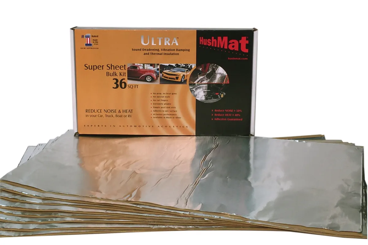 Hushmat Super Bulk Kit Has 9 Silver Sheets of 18x32 in Ultra. Total 36 Sqft.