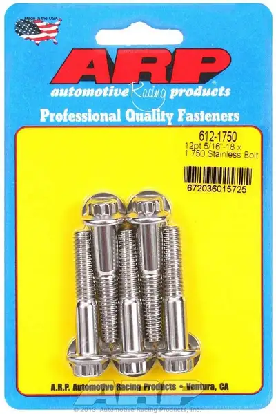 ARP Auto Racing S/S Bolt Kit - 12pt. (5) 5/16-18 x 1.750