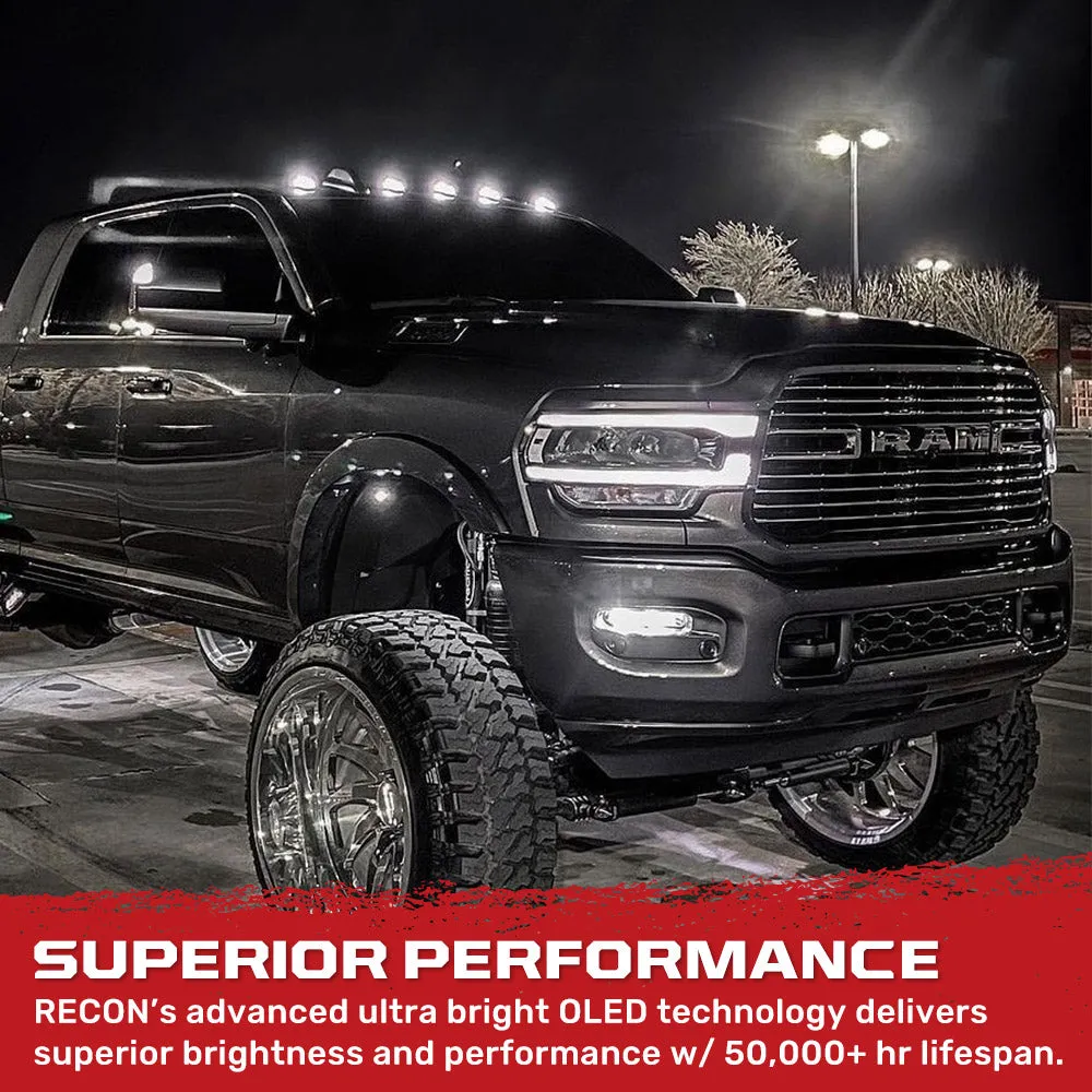 Dodge 19-23 RAM Heavy-Duty 2500 3500 5-Piece Set Smoked Cab Roof Light Lens With 2-Way Forward Rear Facing Amber Ultra High-Power Leds - Attn Plug-N-Play Replacement For OEM Factory Installed Cab Roof Lights product image