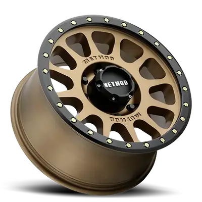 Method Race Wheels Aluminum Wheels 20x9 NV MR305 Bolt Pattern 6 On 139.7 Offset 18 Lip Size 1.42 Method Bronze BRZ Black Street Loc Method