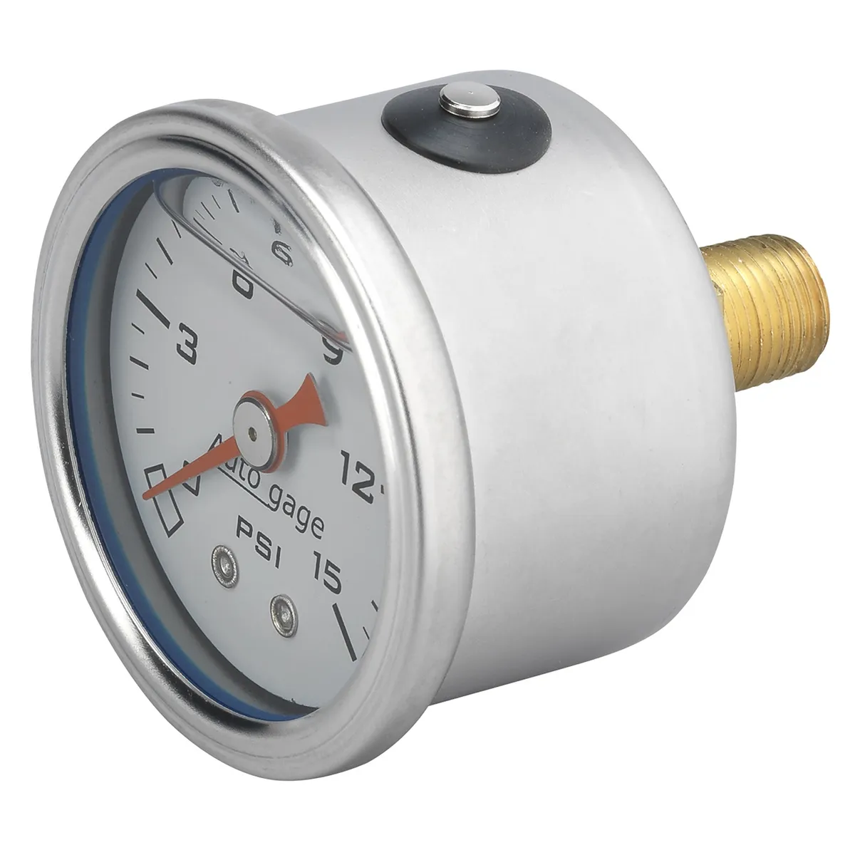 Gauge, Pressure, 1.5" direct mnt, 15psi, Liquid Filled Mech, Wht, 1/8" NPTF Male product image