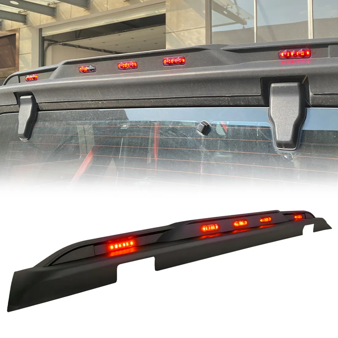 American Modified Amjpca00303 Rear Roof Spoiler With Amber LED Lights product image