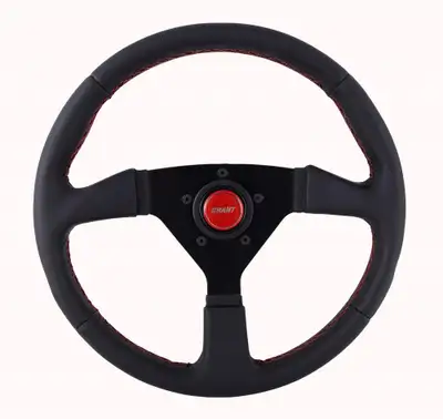 Grant Performance Series Steering Wheel; 13.75 in. Wrapped; w/Red Stitching; Center Cap;
