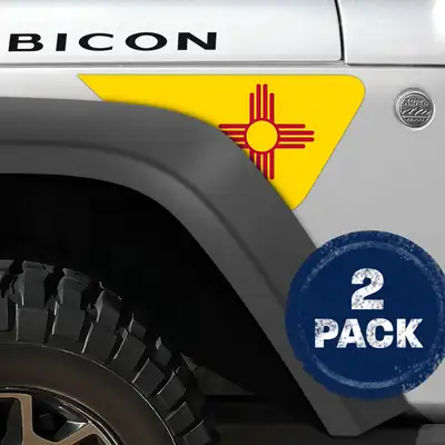 Under The Sun Inserts New Mexico State Flag 2pc Vinyl Fender Decal