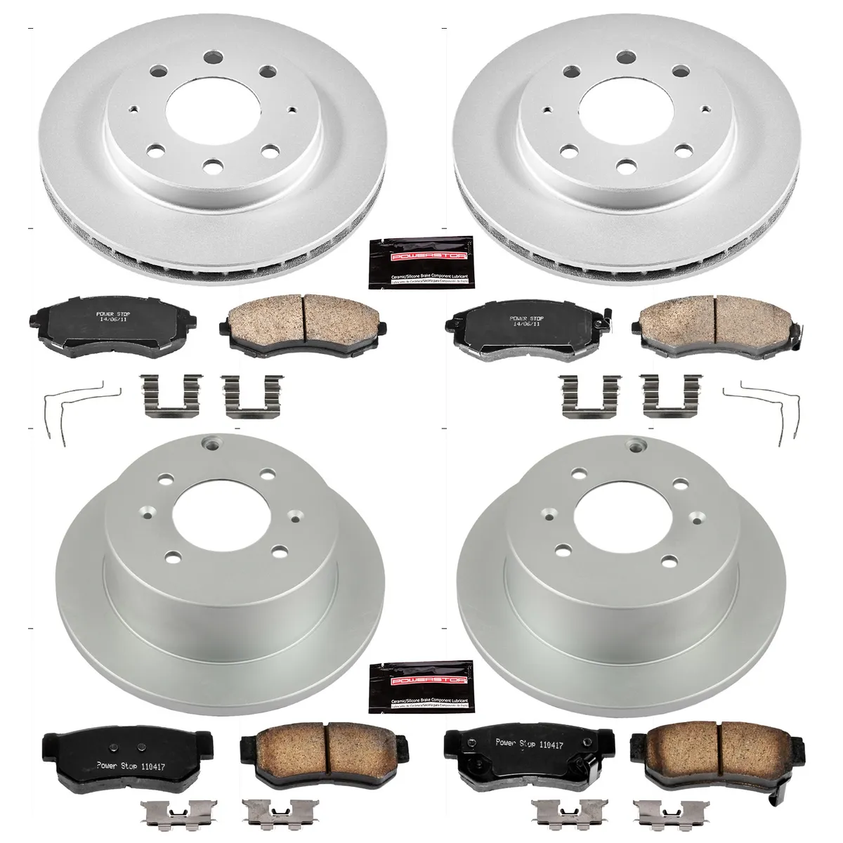 Z17 Geomet Coated Rotor Kit: Genuine Geomet Fully Coated Rotors; Ceramic Pads W/Hardware product image