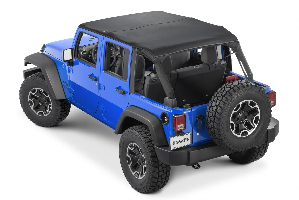 Jeep JK Cable Style Bimini Top Plus For 07-09 Wrangler JK 4 Door w/Header Includes Conversion Mastertwill MasterTop product image