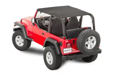 MasterTop Jeep TJ Ultimate Soft Top Combo Bimini Top Plus For 97-02 Wrangler TJ WindStopper Plus and Tonneau No Door Skin MasterTop