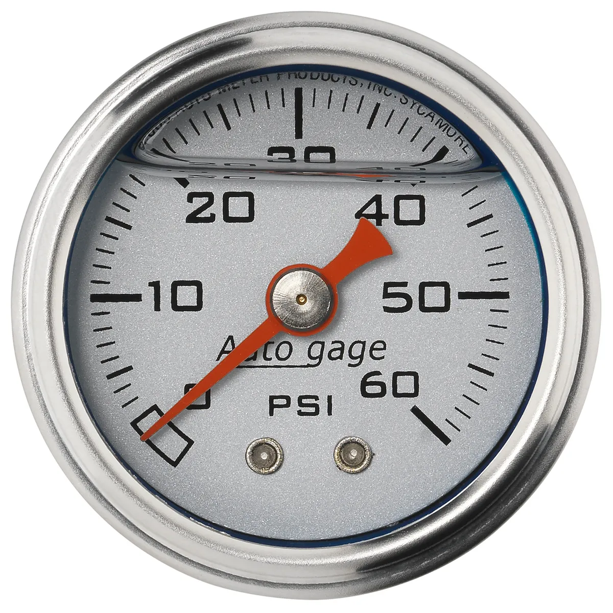 Gauge, Pressure, 1.5" direct mnt, 60psi, Liquid Filled Mech, Slvr, 1/8" NPTF Male product image