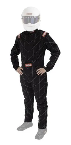 Racequip One Piece Single Layer Racing Driver Fire Suit Sfi 3.2a 1 Black Large