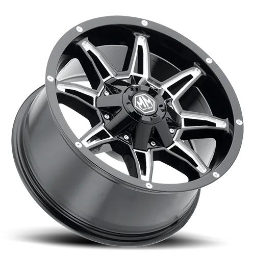 Mayhem Offroad Wheels Rampage 8090 BK 20x9 Milled Spokes Black 0 Off Set 6 Lug 5 BSM 106 Bore Cast Aluminum product image