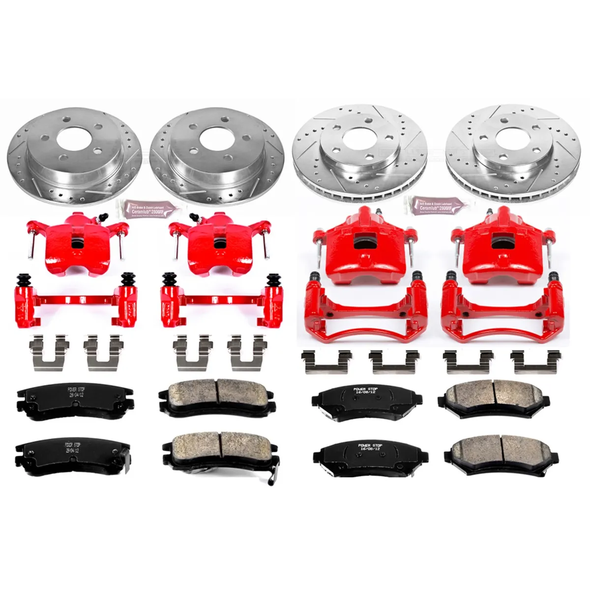 Z23 Evolution Sport Upgrade Kit: Drilled/Slotted Rotors; Carbon-Fiber Ceramic Pads; Powder Coated Calipers product image
