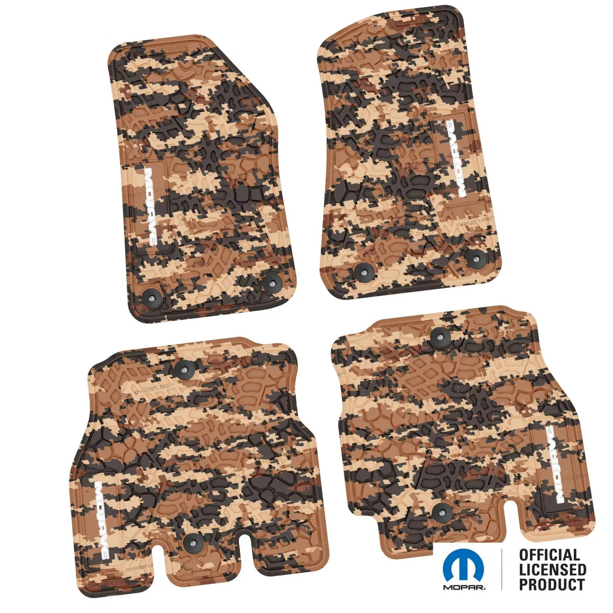 18-24 Jeep JLU 4 Dr Front and Rear -Tire Tread/Scorched Earth Scene w/ Mojave Insert - Black w/ Orange Insert product image