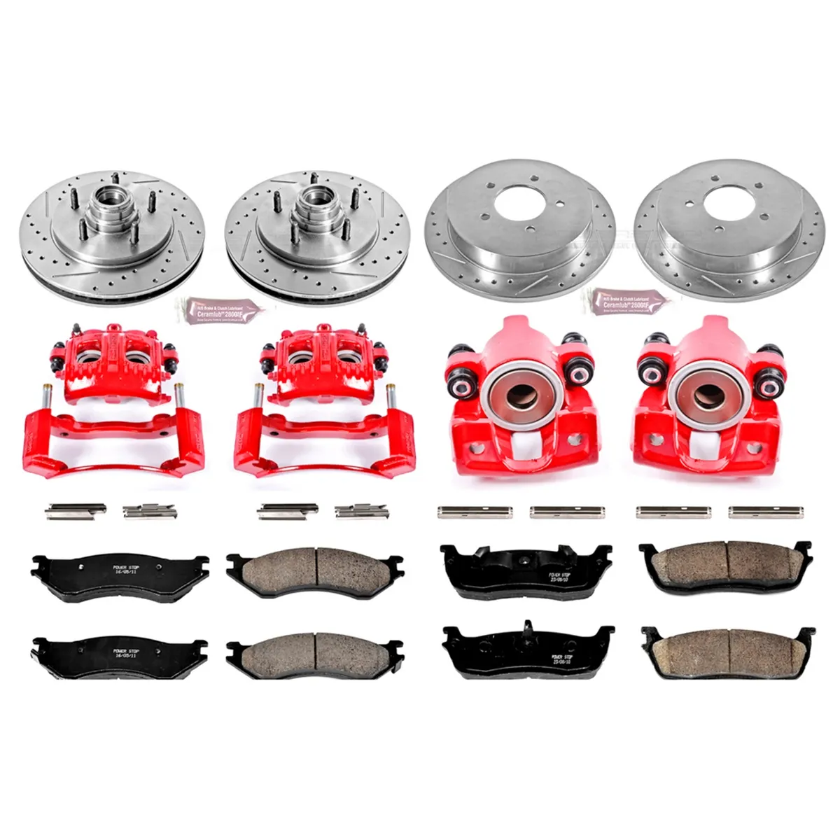 Z23 Evolution Sport Upgrade Kit: Drilled/Slotted Rotors; Carbon-Fiber Ceramic Pads; Powder Coated Calipers product image