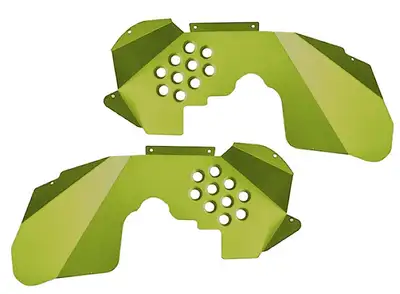 Steinjager Steinjäger Fenders Wrangler JK 2007-2018 Inner Front, Fits Falcon Shocks Gecko Green